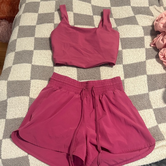 Abercrombie & Fitch Other - Pink Crop Top and Shorts Set